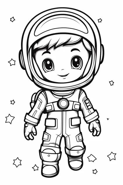Coloriage Kawaii garçon 001