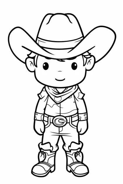 Coloriage Kawaii Cow Boy Garçon