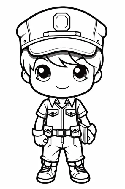 Coloriage Kawaii garçon 001