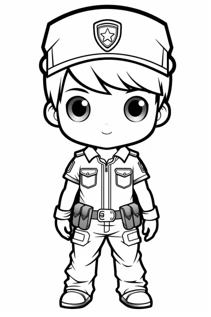 Coloriage Kawaii garçon 001
