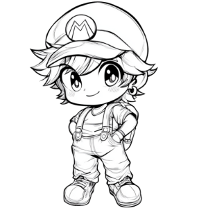 Coloriage Kawaii Un Jeune Gar on D guis En Mario Imprimer coloriage-kawaii-un-jeune-gar-on-d-guis-en-mario-imprimer